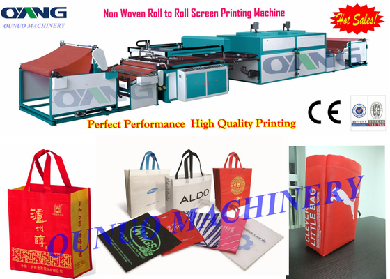 Roll to Roll Non Woven Screen Printing Machine for shopping bag label printed