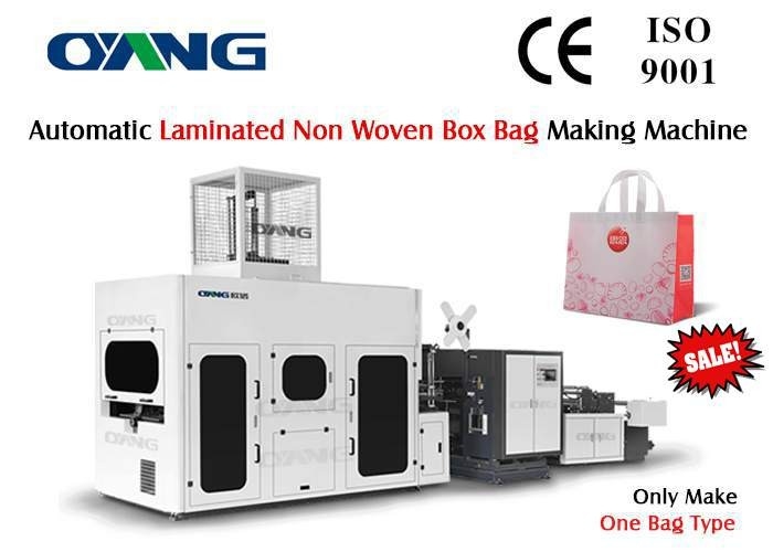 Servo Motor Laminated Non Woven Carry Bag Making Machine Stable Speed 50 pcs / min