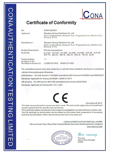 China Zhejiang Allwell Intelligent Technology Co.,Ltd certification