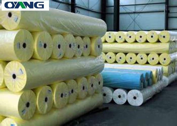 Oeko - Tex Standard Spunbond Nonwoven Fabric Yellow Non Woven Polypropylene Material