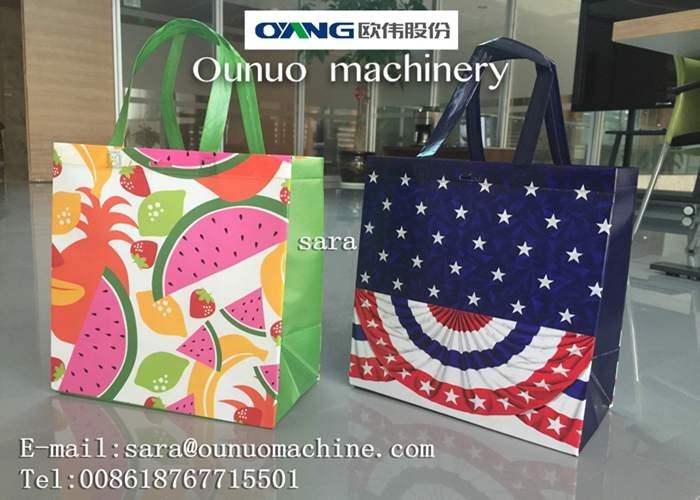 No Reverse Laminated Non Woven Box Shopping Bag Making Machine With Handle