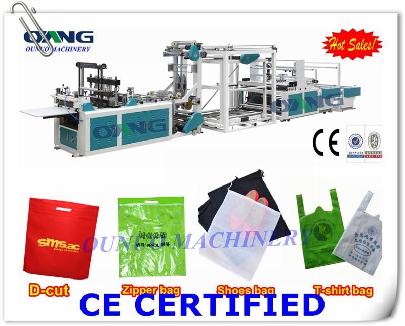 LCD ultrasonic pp nonwoven cloth handle / carrier / zipper bag manufacturing machine