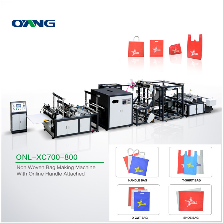 Environmental Non Woven Carry Bags Manufacturing Machine With Loop Handle Sealing