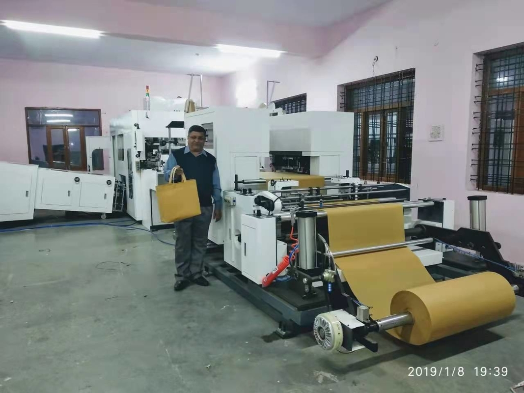 Eco - Friendly RPET/PP Woven/Non Woven Box Bag Making Machine With England Trio Motion Controller